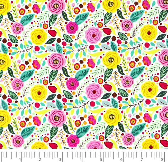 SINGER Modern Floral Designed by Denise Palmer Cotton Fabrics Bundle
